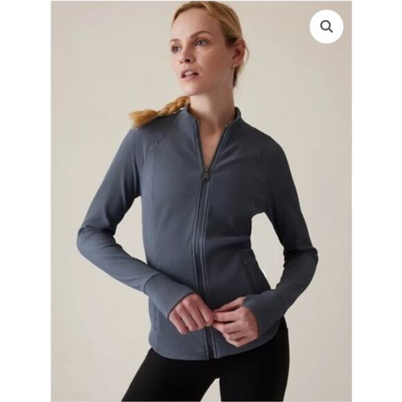 Athleta Jackets & Blazers - Athleta Salutation Ribbed Jacket womens size M Slate